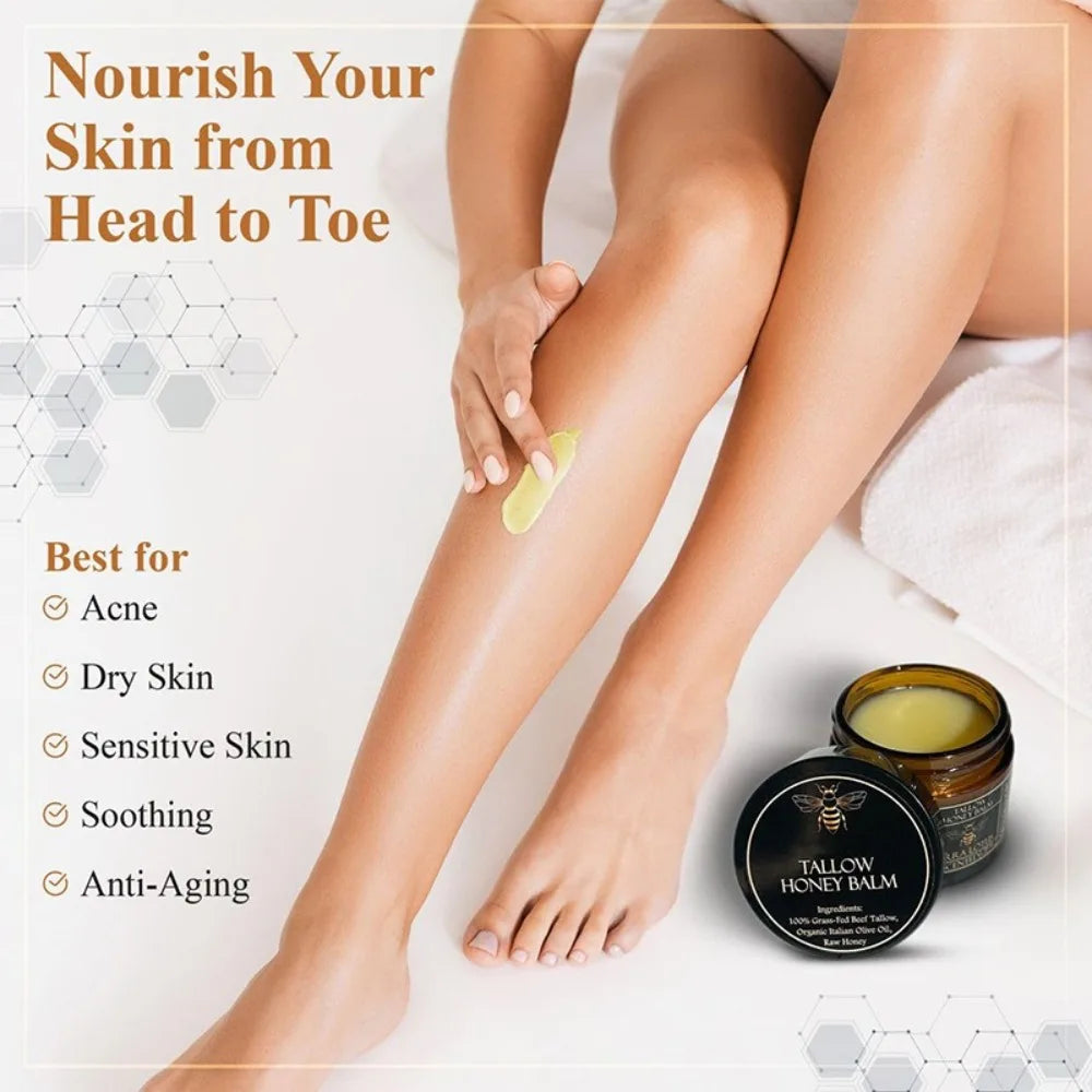 New Tangerine Body Tallow Balm with Raw Honey Handmade Body Cream AllNatural Moisturizing Cream Radiant Skin